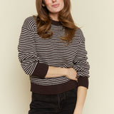 Kennedy Striped Relaxed Sweater - Mocha