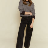 Kennedy Striped Relaxed Sweater - Mocha