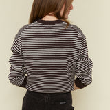 Kennedy Striped Relaxed Sweater - Mocha