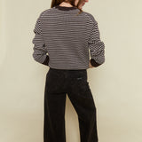 Kennedy Striped Relaxed Sweater - Mocha