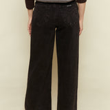 Carrington High Rise Relaxed Flared Jean - Chocolate Washed