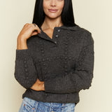 Sydney Textured Knit Polo Sweater