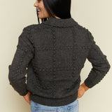 Sydney Textured Knit Polo Sweater