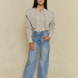 Elba Collared Ruffle Blouse