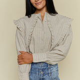 Elba Collared Ruffle Blouse