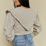 Elba Collared Ruffle Blouse