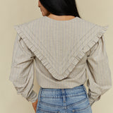 Elba Collared Ruffle Blouse