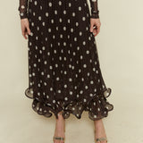 Brielle Polka Dot Mesh Maxi Skirt