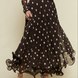 Brielle Polka Dot Mesh Maxi Skirt