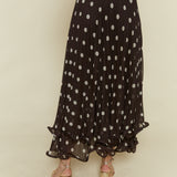 Brielle Polka Dot Mesh Maxi Skirt