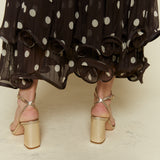 Brielle Polka Dot Mesh Maxi Skirt