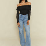 Delaney Polka Dot Off The Shoulder Top