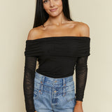 Delaney Polka Dot Off The Shoulder Top
