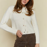 Mercedes Modern Cropped Cardigan - Cloud