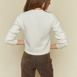 Mercedes Modern Cropped Cardigan - Cloud