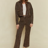 Zoe Cropped Faux Leather Jacket