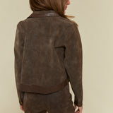 Zoe Cropped Faux Leather Jacket