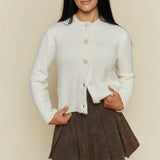 Mercedes Modern Cropped Cardigan - Cloud
