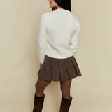 Hart Pleated Faux Leather Mini Skirt