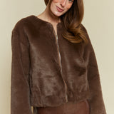 Genesis Zip Up Faux Fur Jacket