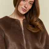 Genesis Zip Up Faux Fur Jacket