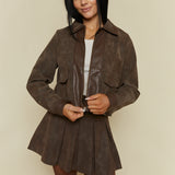 Zoe Cropped Faux Leather Jacket