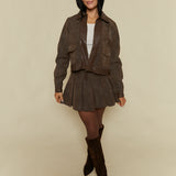 Zoe Cropped Faux Leather Jacket