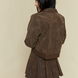 Hart Pleated Faux Leather Mini Skirt