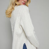 Mirabel Cable Knit Shimmer Sweater