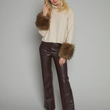 Basia Faux Leather Front Seamed Pants