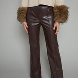 Basia Faux Leather Front Seamed Pants