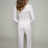 Jolene Floral Striped Lettuce Hem Pants