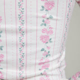 Miley Floral Striped Lettuce Hem Top