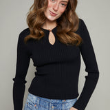 Grayson Ribbed Keyhole Sweater