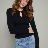 Grayson Ribbed Keyhole Sweater