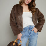 Genesis Zip Up Faux Fur Jacket