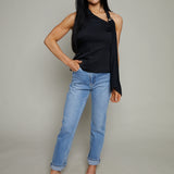 Onyx Asymmetrical Halter Top