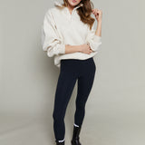 Hannah Oversized Fleece Henley Sweatshirt - Oat