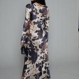 Moxie Cow Print Maxi Dress