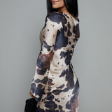 Moxie Cow Print Maxi Dress