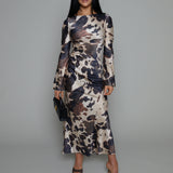 Moxie Cow Print Maxi Dress