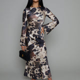 Moxie Cow Print Maxi Dress