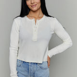 Anya Rib Henley Top - Cloud