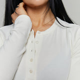 Anya Rib Henley Top - Cloud