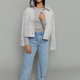 Devon Cropped Faux Suede Jacket