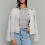 Devon Cropped Faux Suede Jacket