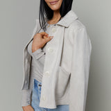 Devon Cropped Faux Suede Jacket
