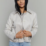 Devon Cropped Faux Suede Jacket