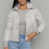 Devon Cropped Faux Suede Jacket