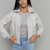 Devon Cropped Faux Suede Jacket